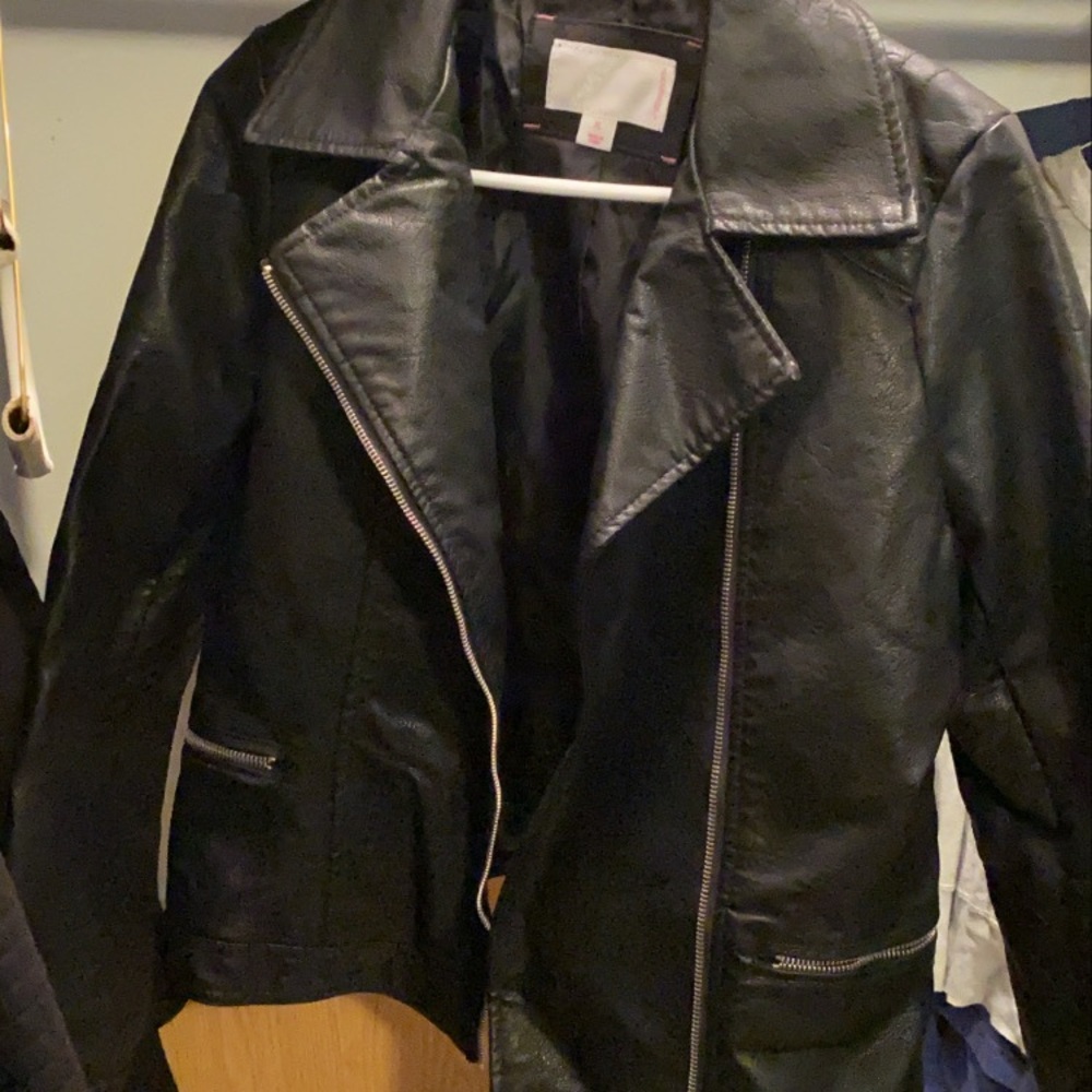 Black leather jacket